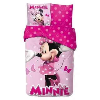 Minnie Mouse Bettbezug Pink - 140 x 200 cm - Baumwolle - 65 x 65 cm - Rosa