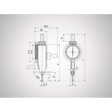 Mahr 2015323 Martest 801 SGE Testanzeige, Skala-Durchmesser 1,5 Zoll