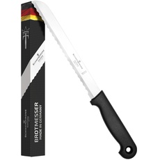 Schwertkrone Solingen Brotmesser mit Wellenschliff - rostfreier Edelstahl, 19 cm Klinge, Spülmaschinenfest, Made in Germany - Für Brot und Brötchen