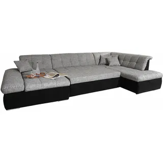 DOMO. collection DOMO collection Wohnlandschaft »Moric«, U-Form, auch in Cord, Breite 353cm, viel Platz« im XXL-Format, wahlweise mit Bettfunktion und Armlehnenverstellung, inklusive loser Zierkissen, frei im Raum stellbar