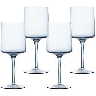 Navaris blau getönte Weingläser 4er-Set - Farbige Weingläser mit Stiel - Stilvolle Design-Glaswaren zum Servieren von Wein Cocktails Desserts