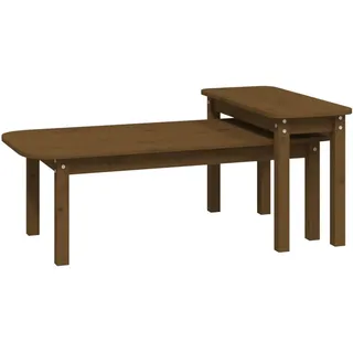 vidaXL 2-tlg. Couchtisch-Set Honigbraun Massivholz Kiefer - Braun