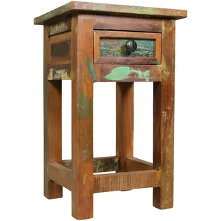 Wohnling Beistelltisch Kalkutta Braun Mangoholz 30 x 30 x 50 cm