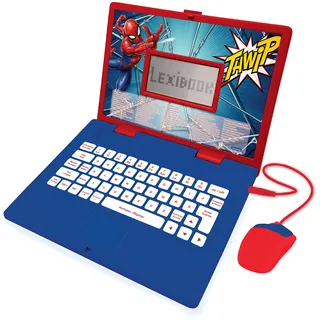 Lexibook JC598SPi10 Spiderman, Spider-Man, Lerncomputer, zweisprachig, Französisch/Niederländisch, Spielzeug für Kinder mit 124 Aktivitäten zum Lernen, Spaß und Klavierspielen, rot, one Size