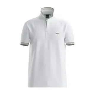 BOSS für Herren. 50469055 Weißes Paddy-Poloshirt (L), Lässig, Baumwolle, Kurzarm