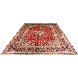 morgenland Orientteppich »Perser - Keshan - 353 x 251 cm - rot«, rechteckig, 10 mm Höhe, Wohnzimmer, Handgeknüpft, Einzelstück mit Zertifikat, rot