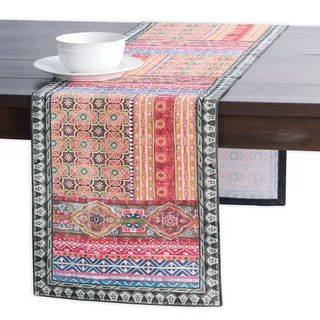 Maison d'Hermine Tischläufer 100 % Baumwolle 150 cm lang für Weihnachtsdekorationen Zuhause Küche Esszimmer Party Hochzeit Brautparty (Ispahan, 50 cm x 150 cm)