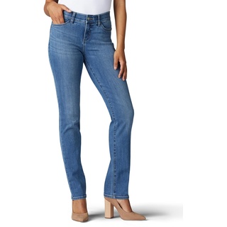 Lee Damen Flex Motion Regular Fit Straight Leg Jeans, Juniper, 44