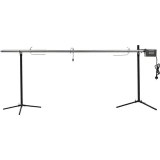 Automatischer Grillspieß mit Motor Edelstahl 207×45×81 cm - Silber