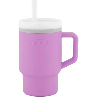 Infantino My 1st Tumbler – Süßer Minibecher mit Auslaufsicherem Strohhalm und Kleinkindfreundlichem Griff, Fördert das Trinken, Leicht zu Reinigen, 255 ml, Lilac