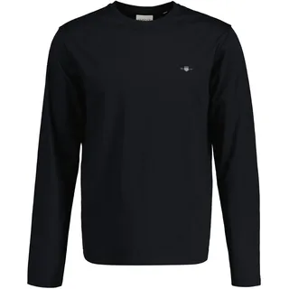 GANT Herren Longsleeve REGULAR SHIELD LS, T-Shirt Logo Langarmshirt, Black, L