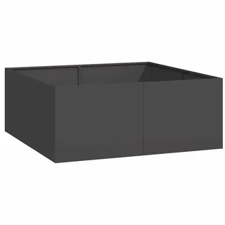 Pflanzkübel Schwarz 100x100x40 cm Stahl - Schwarz