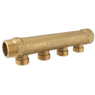 Ntm Messing-Verteiler 1''IG x 1''AG - 4 Abgänge Eurokonus 3/4''AG