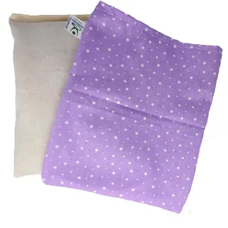 VITASIMPLEX Lavendelkissen mit Bezug, Motiv 507 (lila mit Punkte) 24 cm x 20 cm mit echtem Französischen Lavendel aus der Provence