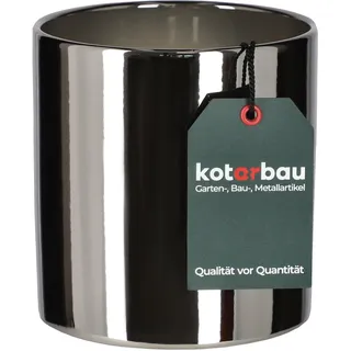 KOTARBAU® Glänzend Blumentopf ⌀ 130 mm Zylinder Pflanztopf aus Keramik dekorativer Übertopf Silber Pflanzkübel Blumenkübel für Zimmerpflanzen Gartentopf