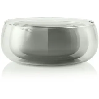 AdHoc Yuna Dessertgläser kleine (3er set), mundgeblasenes Glas, 3 Größen | Skandinavisches Design, hitzebeständig, Schälchen für Obst und Nüsse, nachtisch Gläser, Transparente/Grau, 330/660/1200 ml