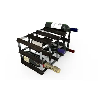 RTA Traditionelles Weinregal-Set für 12 Flaschen, schwarzes Kiefernholz (FSC)