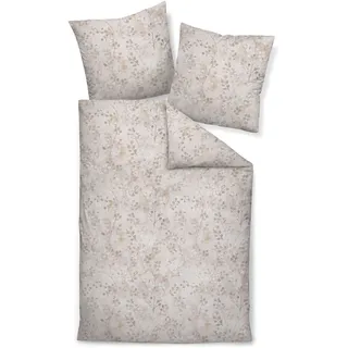 JANINE Bettwäsche Cortina 71003 natur silber 135x200 cm + 80x80 cm