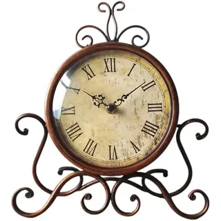 iplusmile Stumme Tischuhr Vintage-kaminuhr: Retro Silent Roman Tischuhr für Wohnzimmer Schlafzimmer - Saloon Kaminsims Uhr Vintage Kaminuhr Keine Batterie Hochwertige Materialien Und Ablesbar