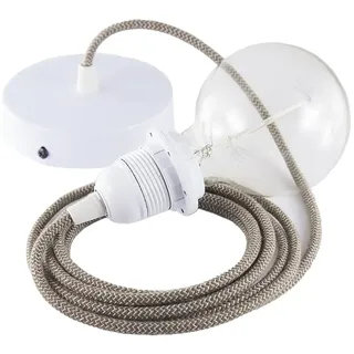 Creative Cables Rd73 Zigzag 50 Cm Hängeleuchte Pendel Für Lampenschirm - Tree Bark / White - One Size
