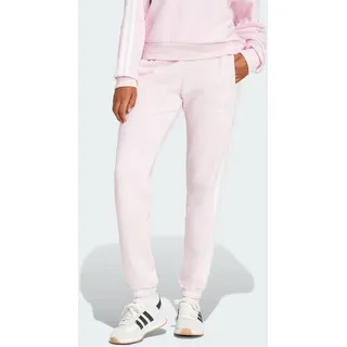 adidas Essentials 3-Streifen French Terry Cuffed Hose Clear Pink / White XL