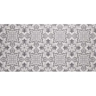 Baroni Teppich Läufer Vinyl Küche 60x120 cm Majolika Dekor farbig rutschfest waschbär PVC