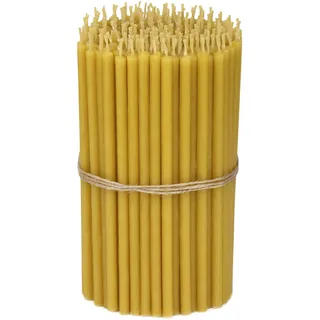 NKlaus 800g. Bienenwachs Altarkerzen Kirchenqualität dünne Kerzen Ritualkerzen - Bienenwachskerzen Gelb (ca. 200 Stück) 36261