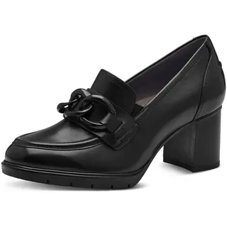 TAMARIS COMFORT Damen Trotteur aus Leder mit Blockabsatz, Schwarz (Black Nappa), 38 EU