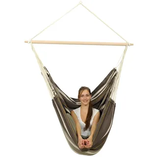 Amazonas - XXL Hängesessel Brasil Gigante | Hängesessel ohne Gestell mit großer Sitzfläche, handgefertigt in Brasilien | Belastbar bis 200 kg; Sitzfläche 2m x 1,4m; Stablänge 1,4m | Farbe: Café