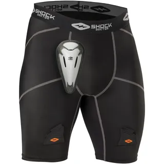 Shock Doctor Uni Mens Compression Short Hockey-Schläge mit Körbchen, Schwarz, Large