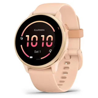 Garmin vívoactive 6 - 42 mm - metallisches rosa Morgen - intelligente Uhr mit Band - Silikon - rosa Morgen - Handgelenkgröße: 125-190 mm - Anzeige 3.04 cm (1.2") - Rosa