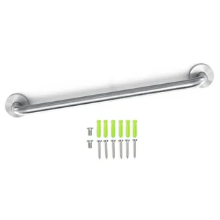 Intirilife Handtuchhalter aus Edelstahl Gebürstet - Länge 50cm 19mm Stangendurchmesser zum Bohren - Handtuchstange Badetuchhalter Bad Sauna Küche,