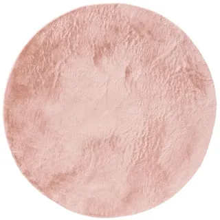 benuta Kunstfellteppich Furry Rosa ø 200 cm rund , Kunststoff , Rund , 200x200 cm , pflegeleicht , Teppiche und Böden, Teppiche, Schaffelle & Kuhfelle