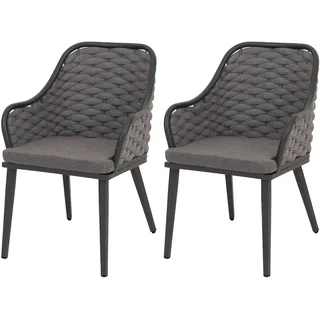 Mendler HWC-O16 Gartenstuhl 59 x 63 x 84 cm grau/silber 2 St.