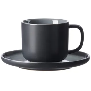 Ritzenhoff & Breker Kaffeetasse mit Untertasse 0,24 l Schwarz 2 St.