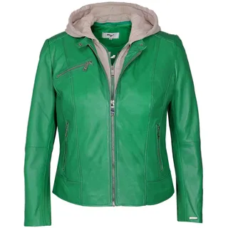 Lederjacke MAZE "Lederjacke 42021318", Damen, Gr. 48, grün (bright grün), Obermaterial: 100% Lammleder LEL. Futter: 100% Baumwolle CO., Jacken Lederjacke