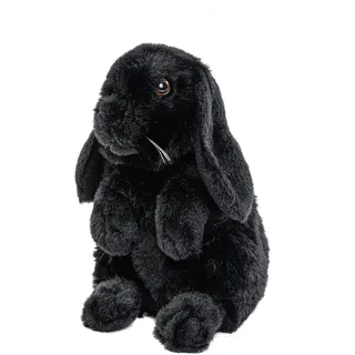 Uni-Toys - Widderkaninchen schwarz - 19 cm (Höhe) - Plüsch-Hase, Kaninchen - Plüschtier, Kuscheltier