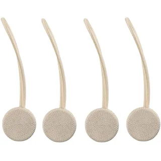 Lewondr Magnetischer Vorhang Raffhalter zum Anklemmen Vorhänge(4 Stücke), Fenster drapieren Holdbacks Dekoratives Handstrickendes mit starkem dauerhaftem Magneten für Innenministerium - Beige