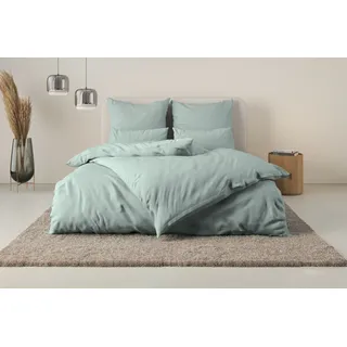 Bettwäsche OTTO HOME "Luisa", grün (jade), B/L: 155cm x 220cm, 1 Stk., 1 Stk., Perkal, B/L: 80cm x 80cm, 2 Stk., Perkal, Obermaterial: 100% Baumwolle, Bettwäsche, Bettwäsche, 100% Baumwolle, ab Gr. 135x200, auch in PREMIUM Qualitäten erhältlich