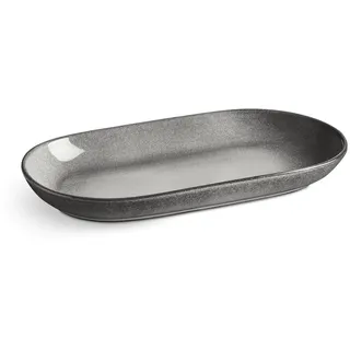 Springlane Servierplatte Misty Cliff, 40 cm x 21 cm, Steingut Servierteller für Antipasti, Tapas und Sushi