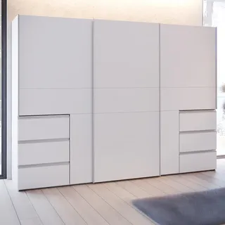 Forte Schwebetürenschrank Winn 270 x 200 x 61 cm Weiß