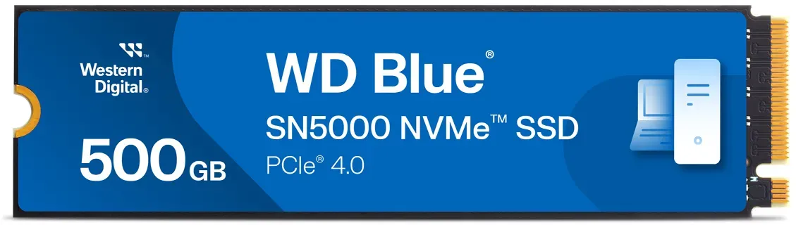Bild von WD Blue SN5000 NVMe SSD 500GB, M.2 2280 / M-Key / PCIe 4.0 x4 (WDS500G4B0E)