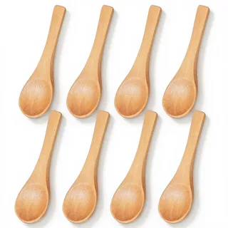 8 Stück Holzlöffel Klein, Gewürzlöffel Mini, 9cm Mini-Holzlöffel, Kleine Holzlöffel, Kleine Löffel, Mini Löffel Für Gewürze, Tee, Honig, Kaffee