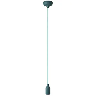Creative Cables Silikon Bunte Pendelleuchte Mit Textilkabel - Petroleum - One Size
