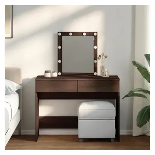 vidaXL Schminktisch mit LED Braun Eichen-Optik 100x40x130 cm