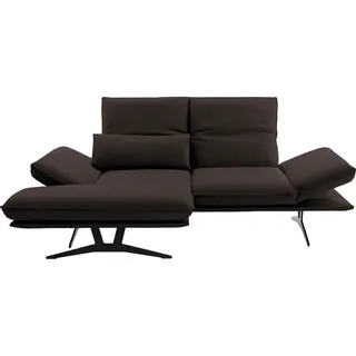 Dieter Knoll Ecksofa , Braun , Leder , Echtleder , Anilinleder , Ottomane links, L-Form , 210x130 cm , Goldenes M, Dgm , Typenauswahl, Lederauswahl, Stoffauswahl, seitenverkehrt erhältlich, Hocker erhältlich, Rücken echt, individuell planbar , Wohnzimmer, Sofas & Couches, Wohnlandschaften, Ecksofas