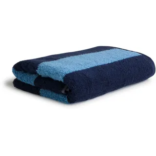Möve Superwuschel Blockstreifen Handtuch 50 x 100 cm aus 100% Baumwolle, deap sea/Cornflower