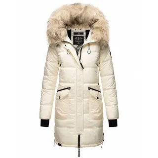 Marikoo Damen Winter Parka Steppmantel mit Abnehmbarem Kunstfellkragen Chaskaa