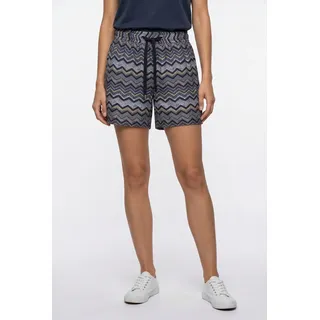 Shorts STREET ONE "Style Emee", Damen, Gr. 36, N-Gr, bunt (frozen wave), Web, Obermaterial: 88% Viskose, 12% Polyamid. Futter: 100% Viskose, gemustert, loose fit kurz, Hosen Shorts, Sommershorts mit Zick-Zack-Muster