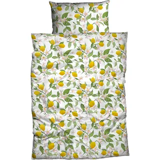 CASATEX Bettwäsche »Lemon« 2 Stk. tlg. kräftig sonnige Farben, tolles Design mit Zitronen, gelb